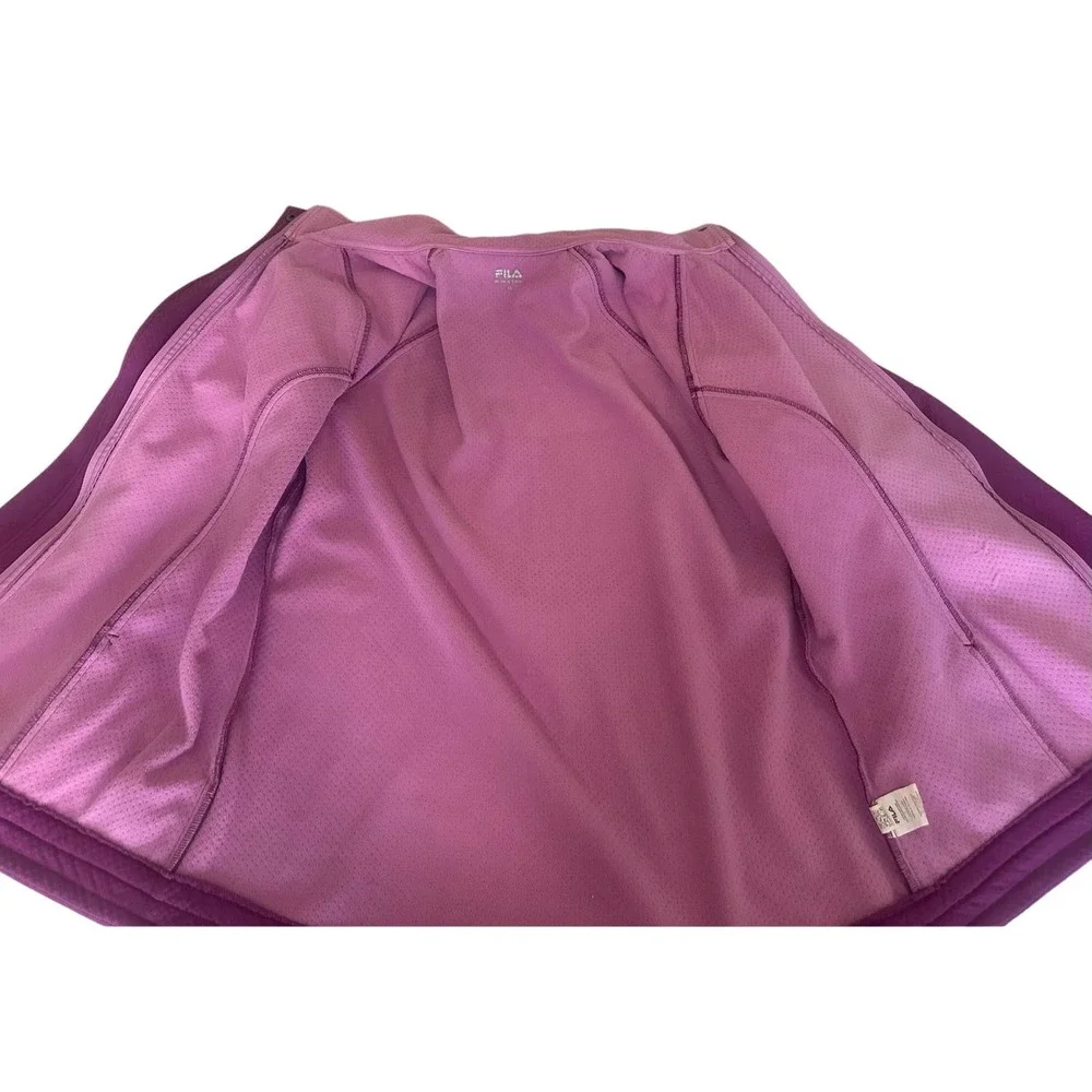Fila Women XL Berry Pink Lavender Sports Athletic coat Jacket workout gym run - Picture 7 of 9